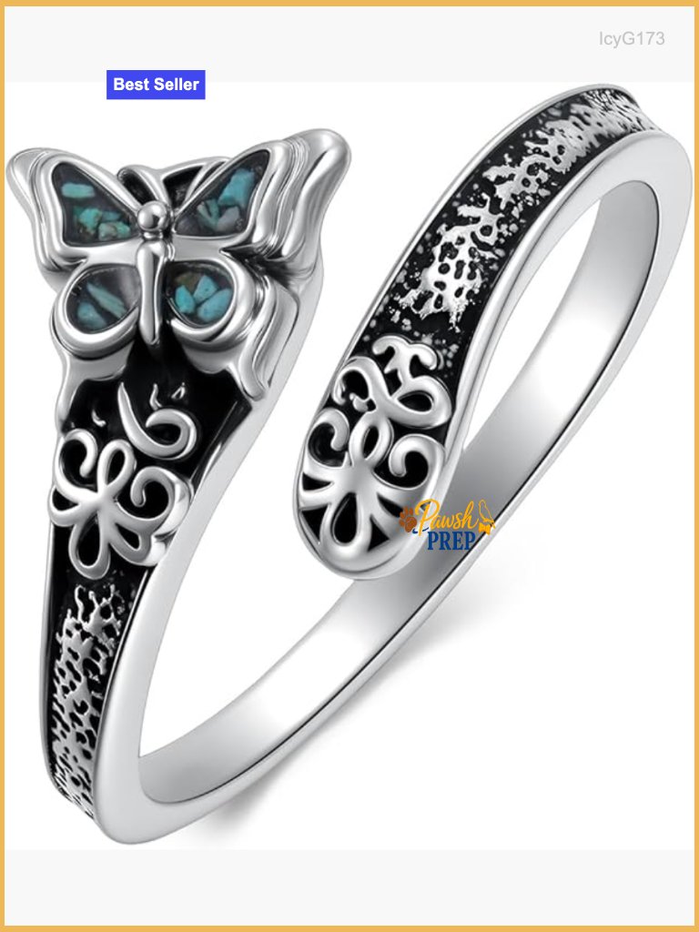 Adjustable Sterling Silver Turquoise Spoon Ring Boho Style Jewelry Gift